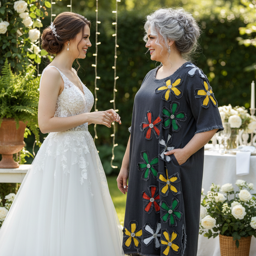 LINA Floral Motif Midi Dress