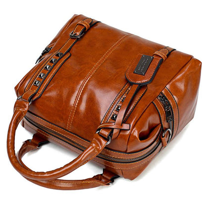 Patina Oil Wax Vegan Leather Crossbody Bag