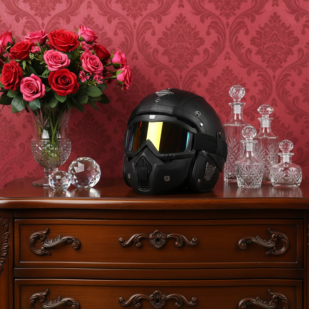 Crown Racing Vintage Vegan Leather Helmets