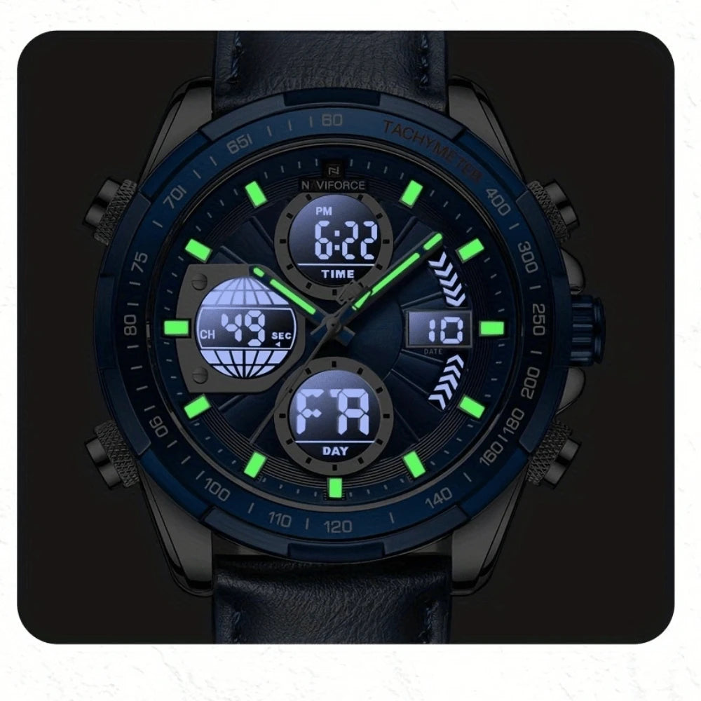 NAVIFORCE Luxury Waterproof Dual Display Sports Quartz Watch