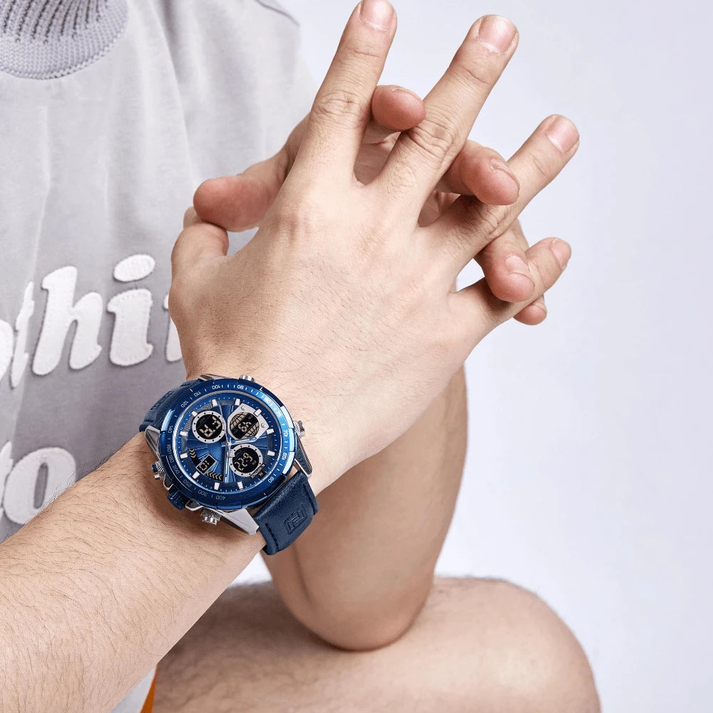 NAVIFORCE Luxury Waterproof Dual Display Sports Quartz Watch