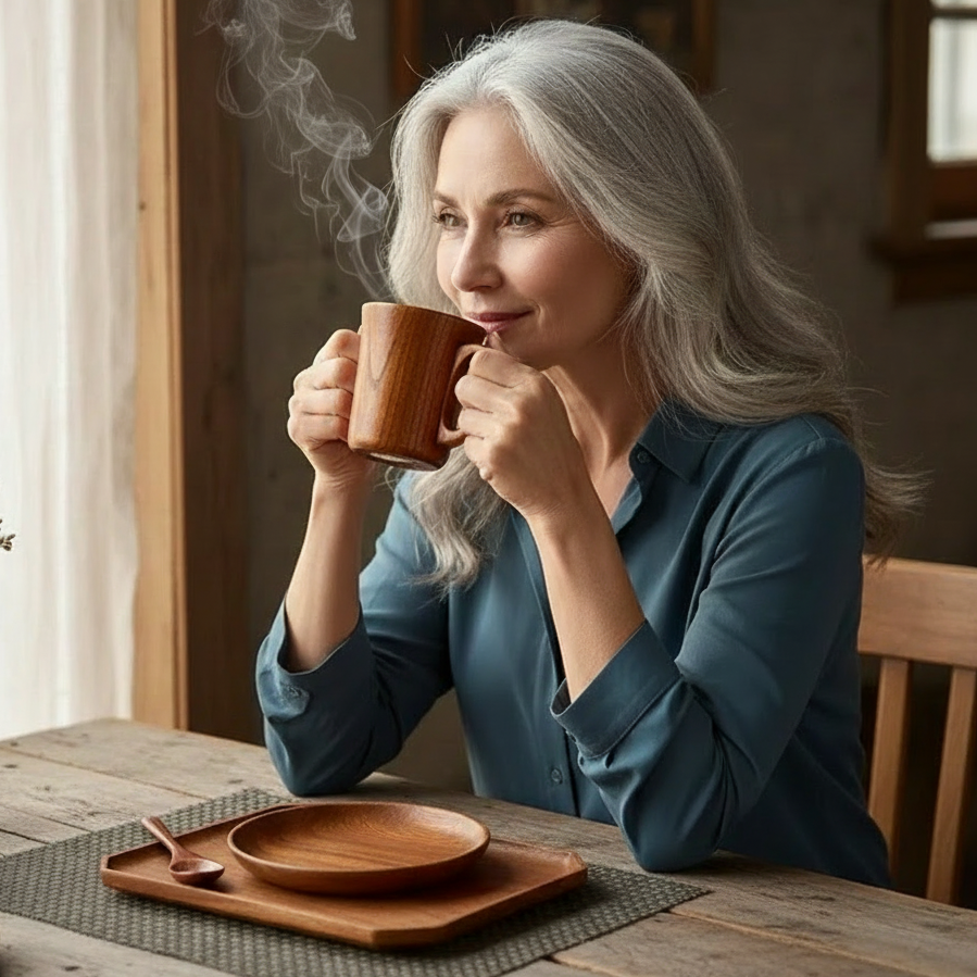 Natural Cherry Wood Mugs