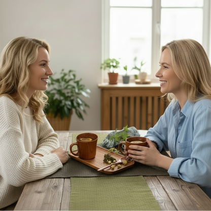 Natural Cherry Wood Mugs