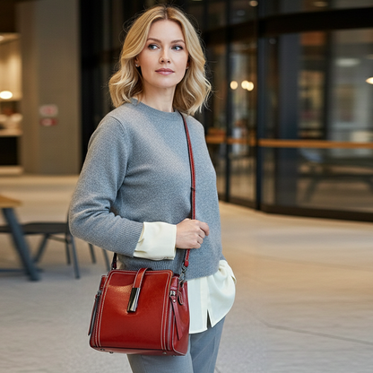 MACOO Split Leather Handbag