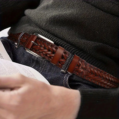 LAMBRUSO Handmade Cowhide Plaited Belts
