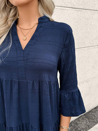 Emery Rose Ruffle Hem Polyester Maxi Dress