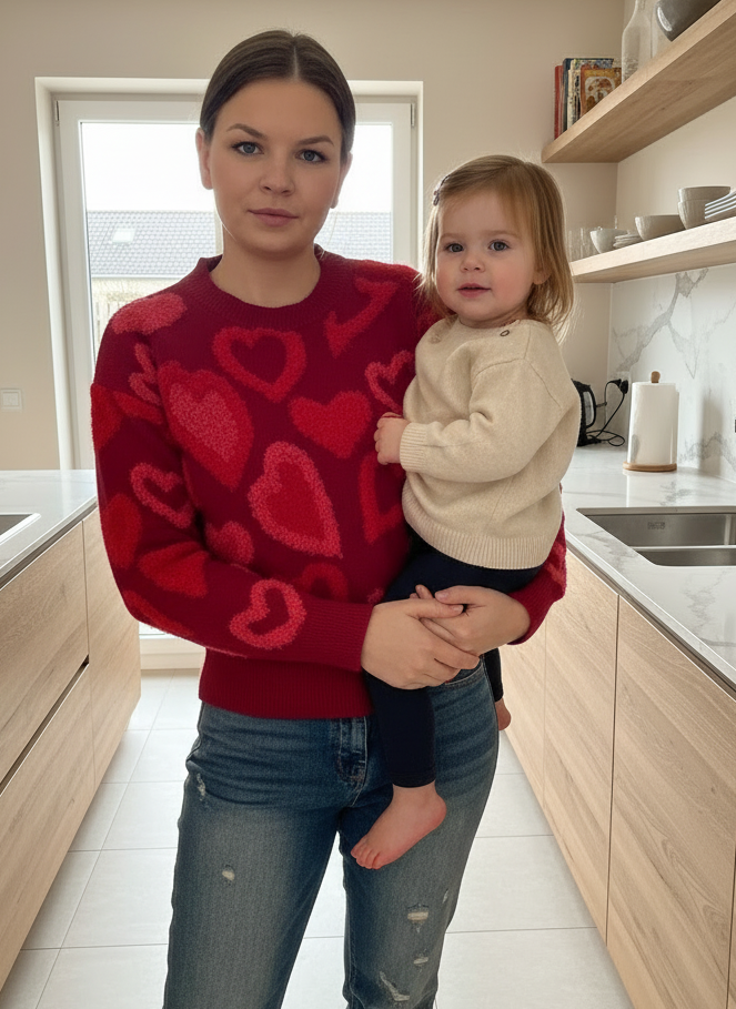 Heart Knit Pullover Sweater Collection