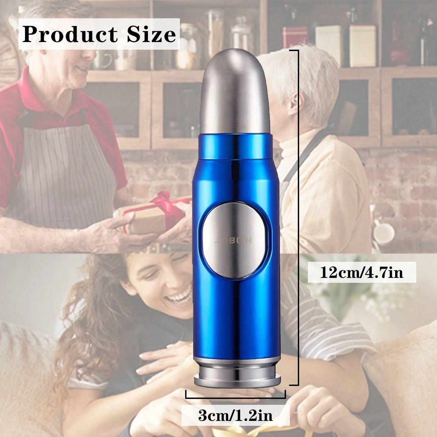 JOBON Metal Bullet Shaped Windproof Butane Lighter