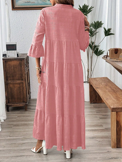 Emery Rose Ruffle Hem Polyester Maxi Dress