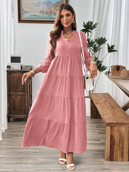Emery Rose Ruffle Hem Polyester Maxi Dress