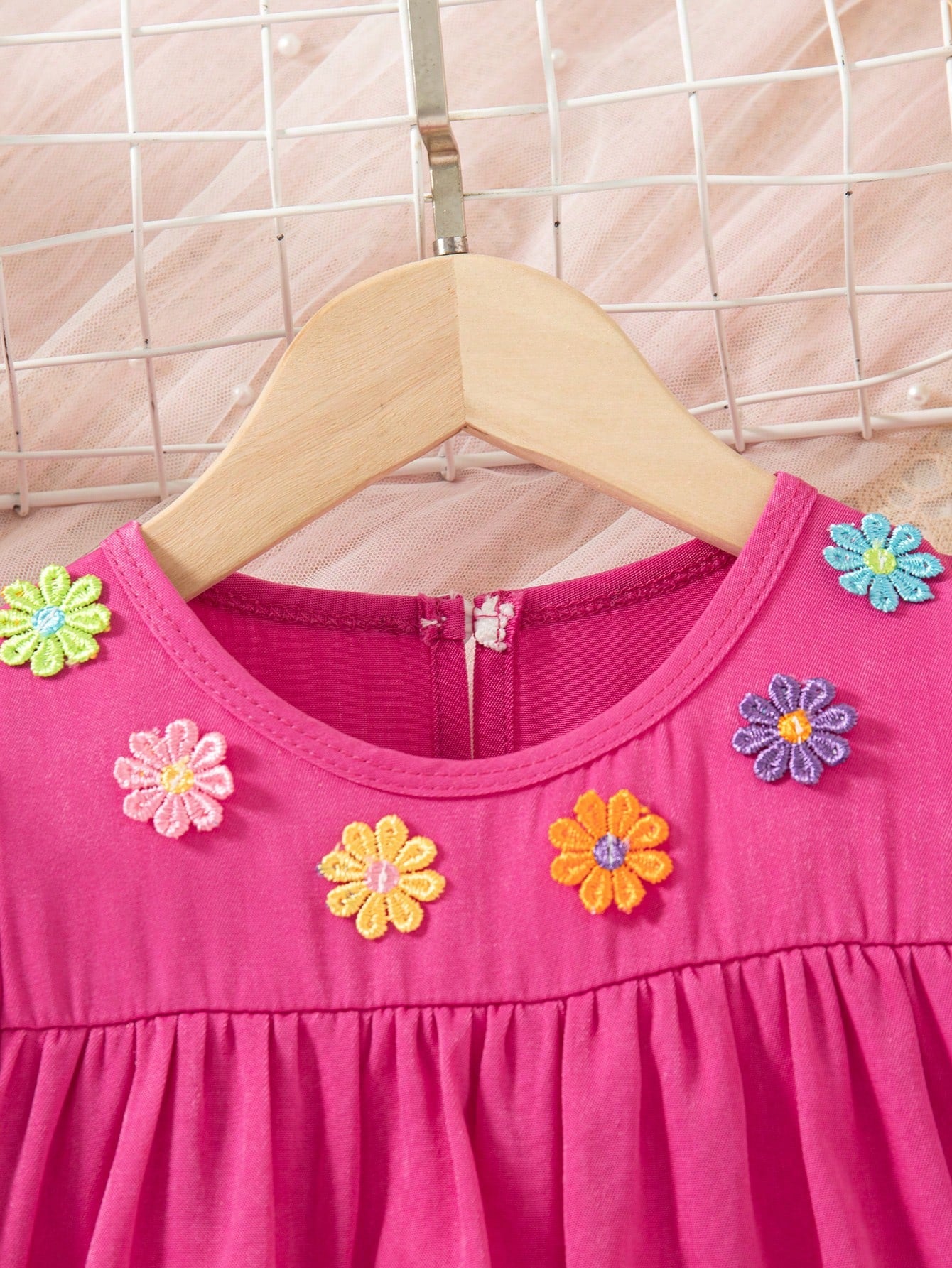 Daisy Puff Sleeve Chambray Denim Dress