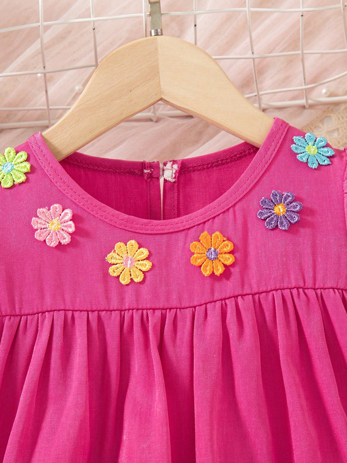 Daisy Puff Sleeve Chambray Denim Dress