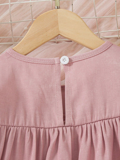 Daisy Puff Sleeve Chambray Denim Dress