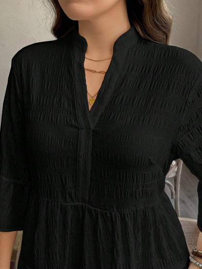 Emery Rose Ruffle Hem Polyester Maxi Dress