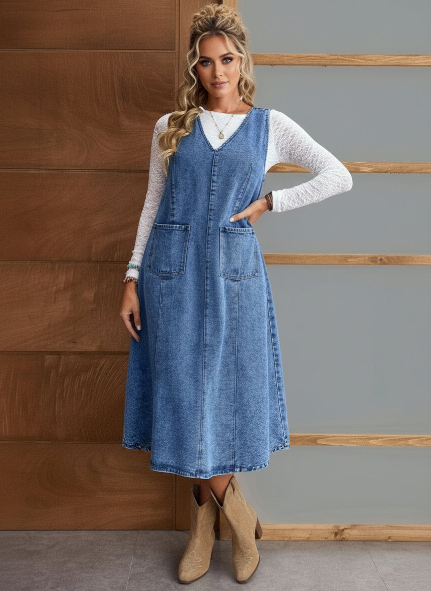 MEDLEY Midi Denim Dresses