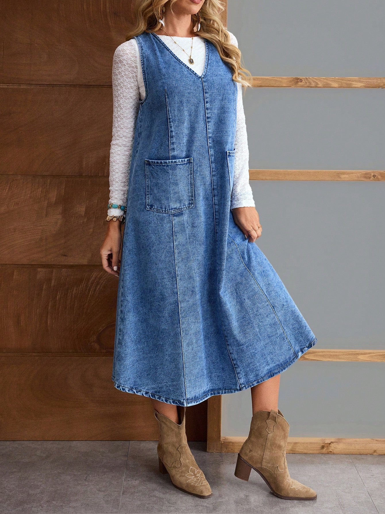 MEDLEY Midi Denim Dresses