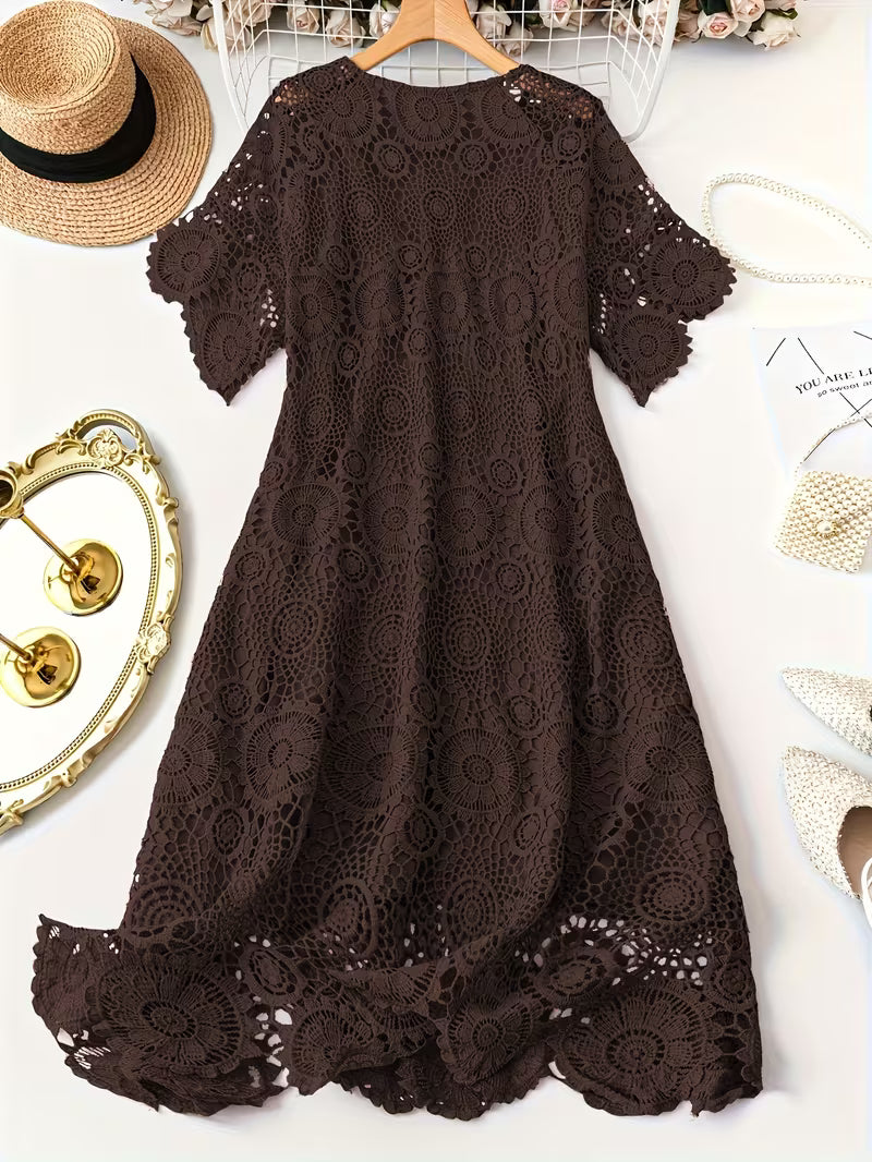 ZANZEA Plus Size Lace Maxi Dresses