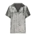 Metallic Polyester Short Sleeve Blouse