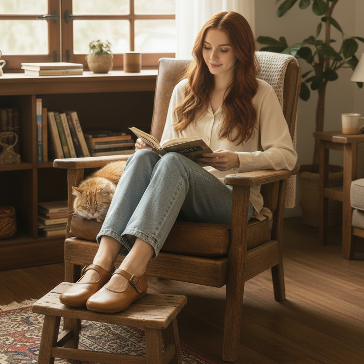Mary Jane Classic Leather Flats