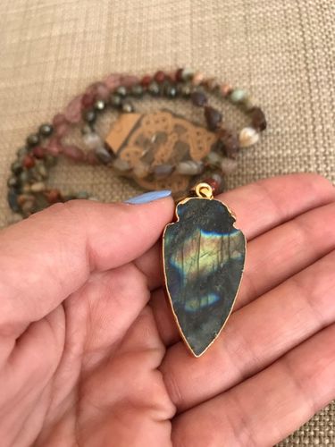 Pyrite Labradorite Pendant Necklace