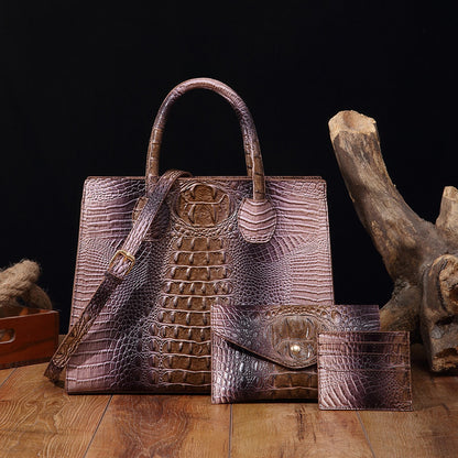 Crocodile Grain Crossbody Tote Bags