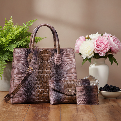 Crocodile Grain Crossbody Tote Bags