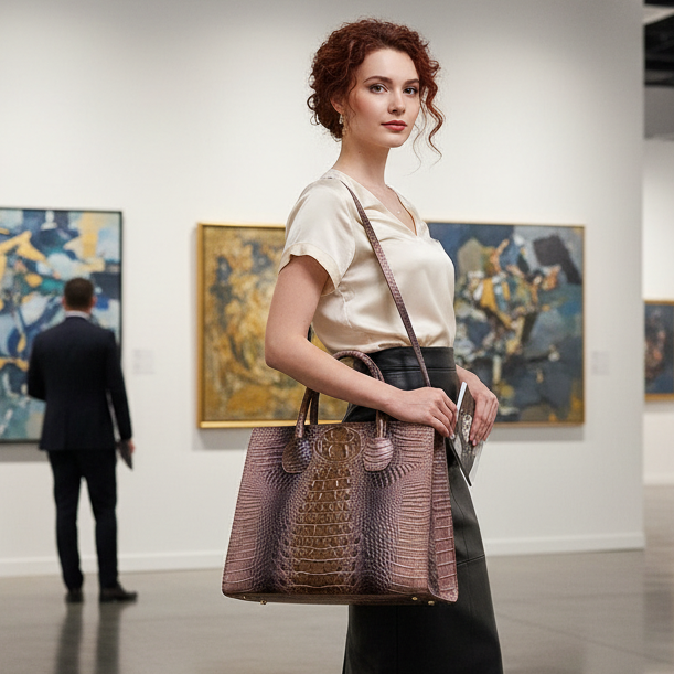 Crocodile Grain Crossbody Tote Bags