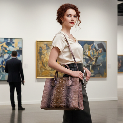 Crocodile Grain Crossbody Tote Bags