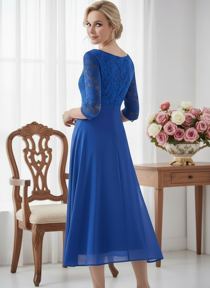 Vogue Chiffon Lace Midi Dress