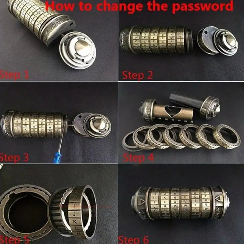 Cryptex Da Vinci Code Mini Lock with Hidden Compartment