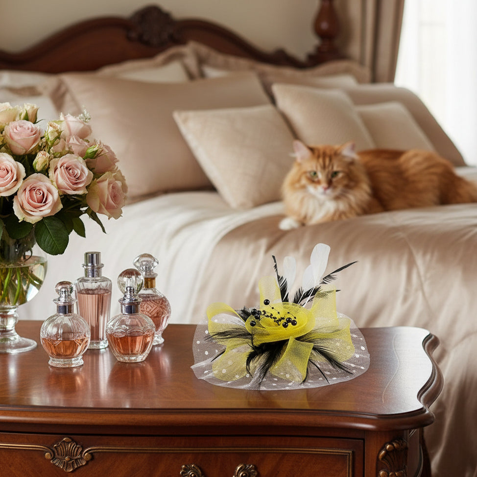 KOKO Mesh Feather Headband Fascinators