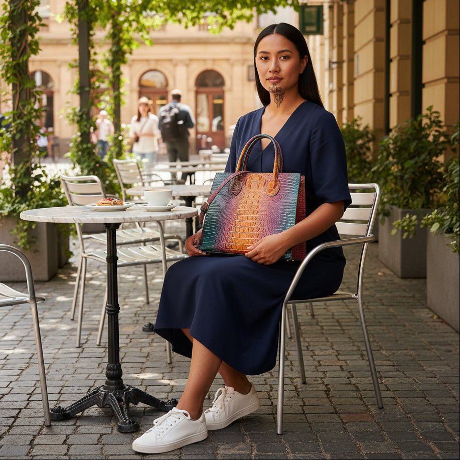 Crocodile Grain Crossbody Tote Bags