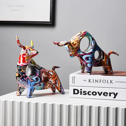 Graffiti Bull Figurines