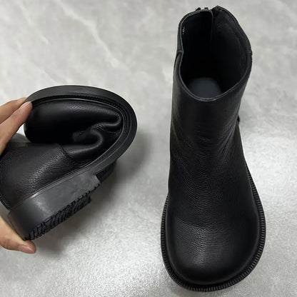 Genuine Leather Chelsea Ankle Boots
