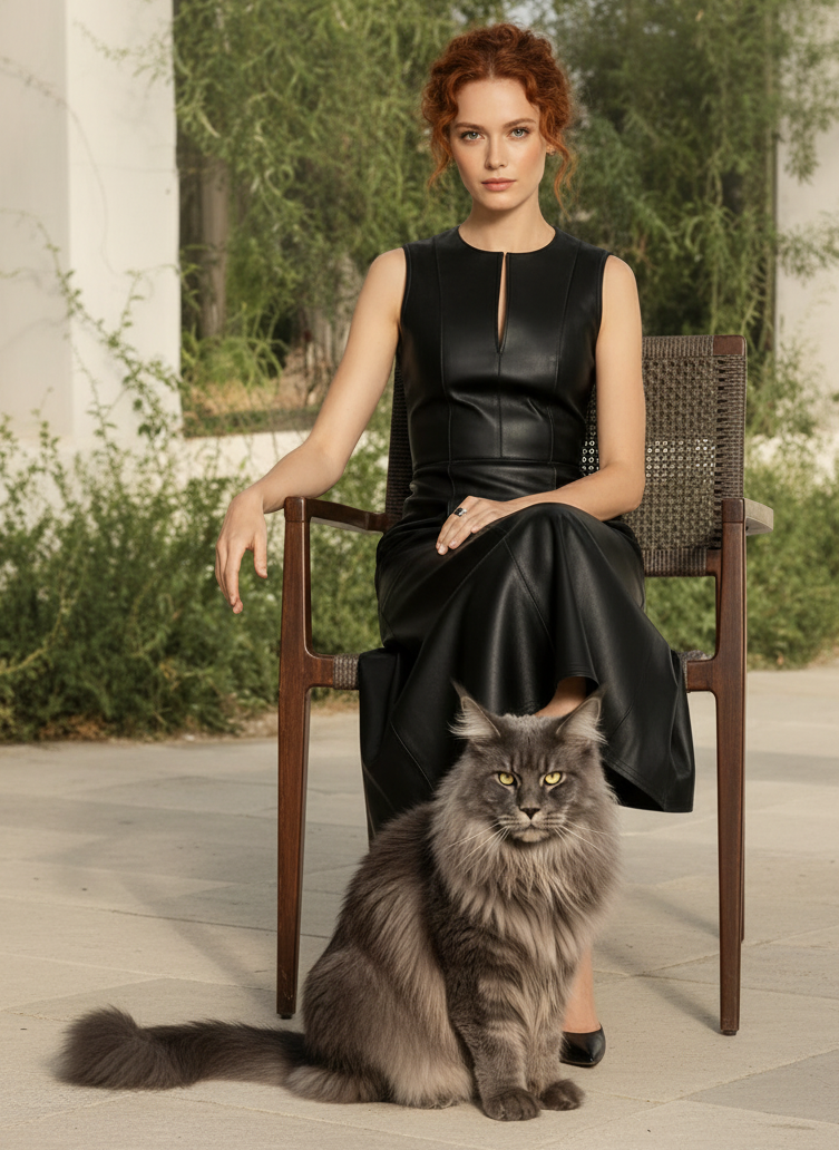 Cyprus Sleeveless Vegan Leather Dress