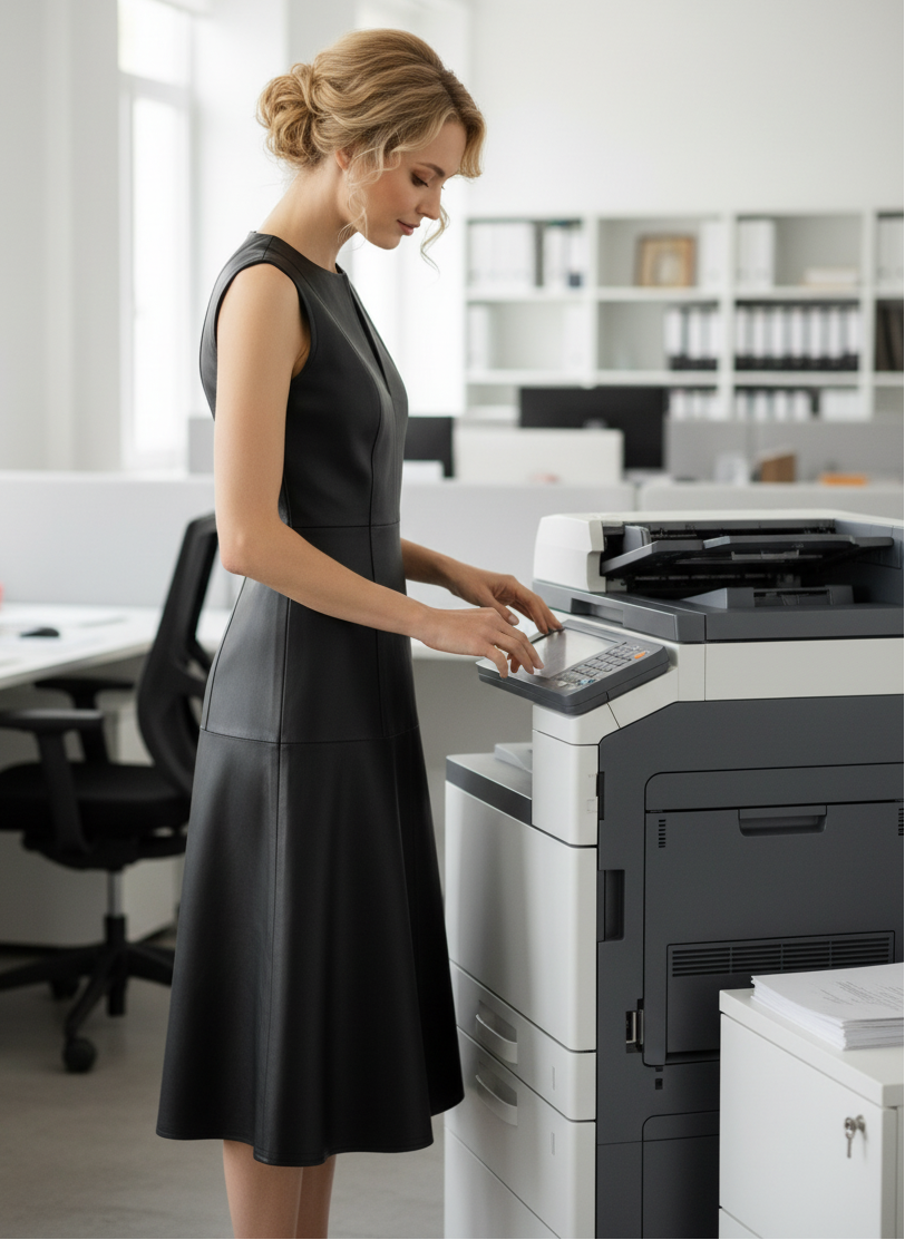 Cyprus Sleeveless Vegan Leather Dress