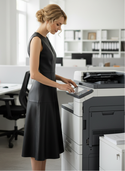 Cyprus Sleeveless Vegan Leather Dress