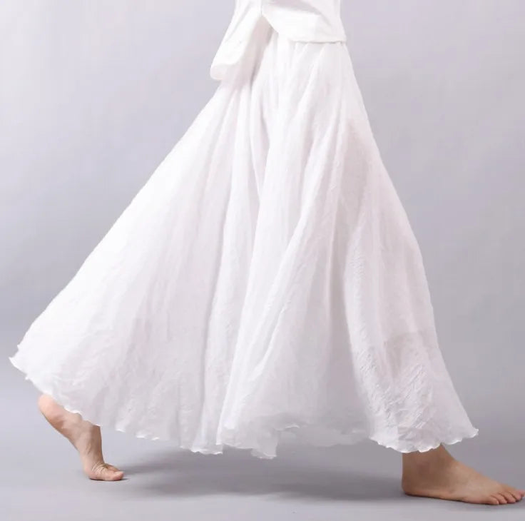 Mori Girl Cotton and Linen A-line Skirt