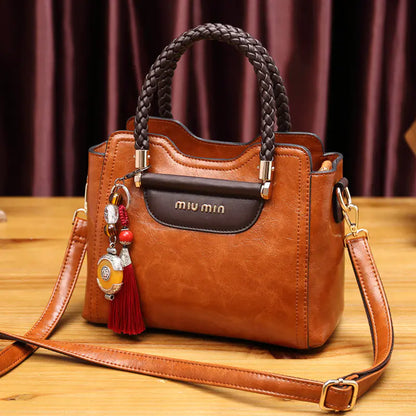 MIU MIN Leather Kelly Handbag