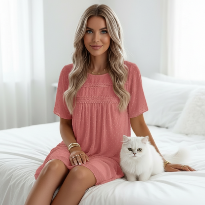 Chiffon Polka Dot Baby Doll Shortie Nightie