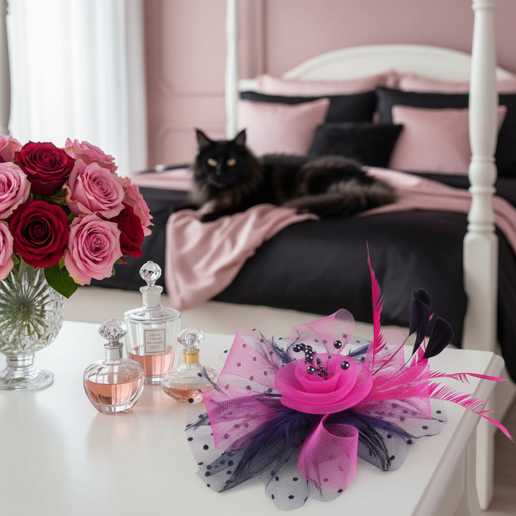 KOKO Mesh Feather Headband Fascinators