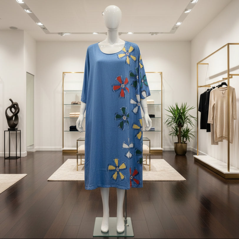 LINA Floral Motif Midi Dress