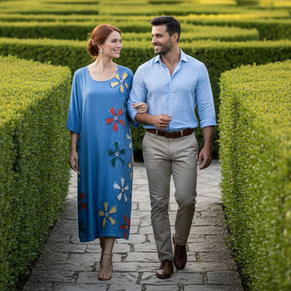 LINA Floral Motif Midi Dress