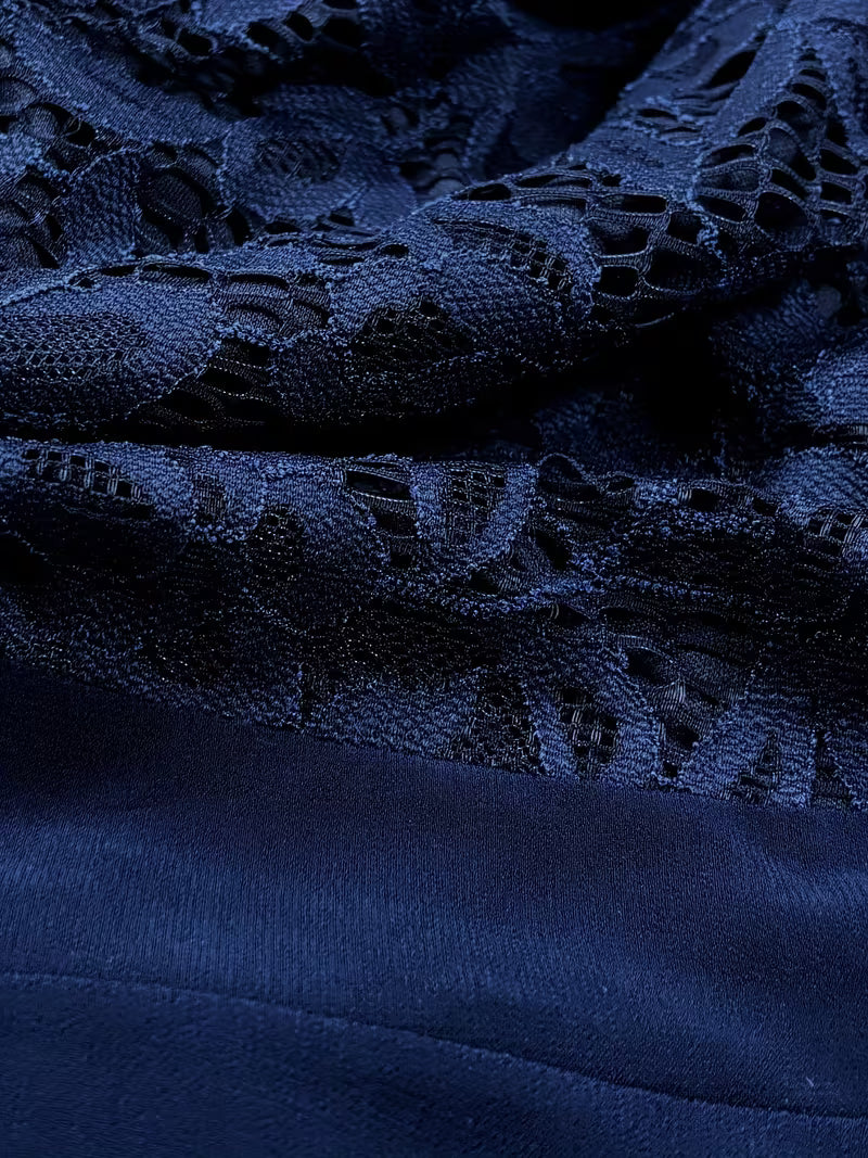 Vogue Chiffon Lace Midi Dress