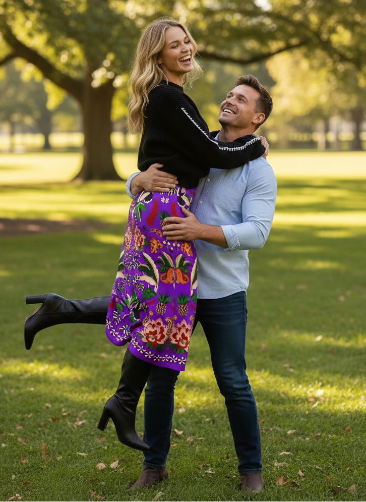 Tropical Rio Floral A-Line Skirt