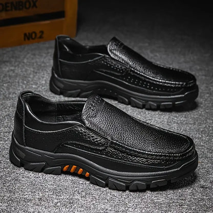 ONYX ASH Genuine Leather Slip-On Dress Shoes