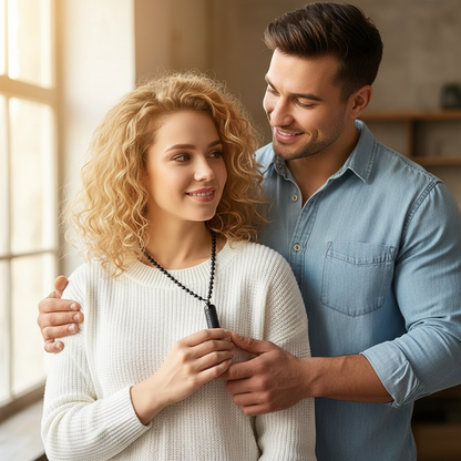 Ziquexsite Natural Stone Engraving of Heart Sutra Pendant Necklace