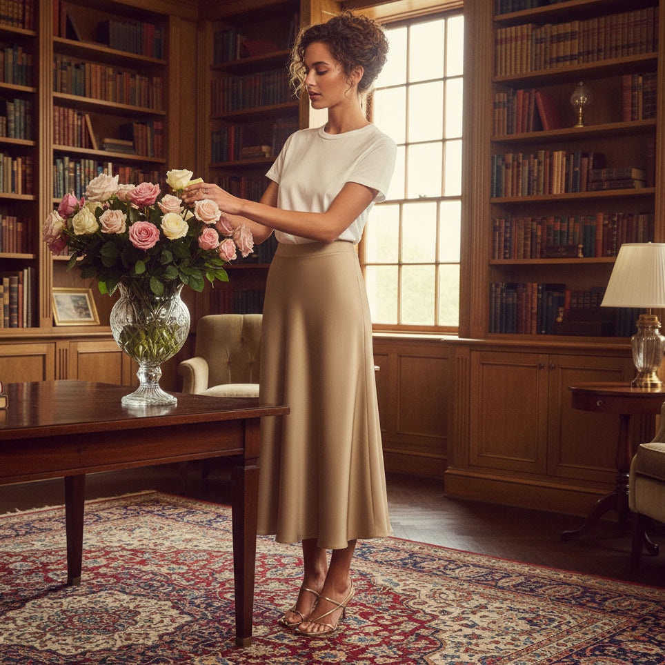 Lady Rose Satin A-Line Skirts