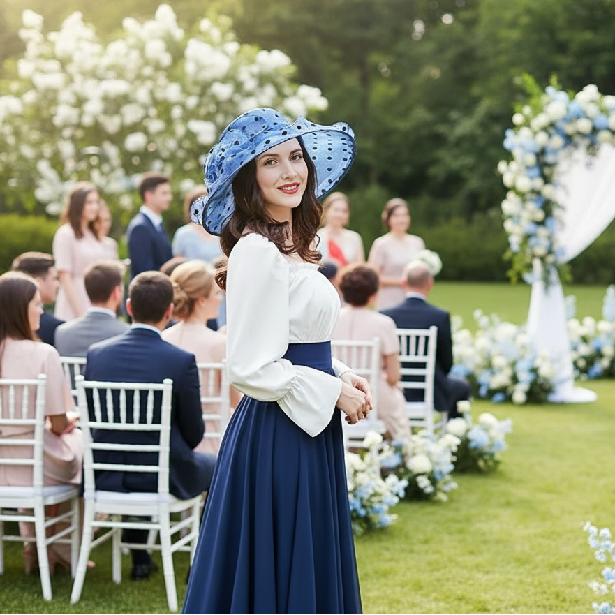 Polka Dot Wide Brim Sun Hats