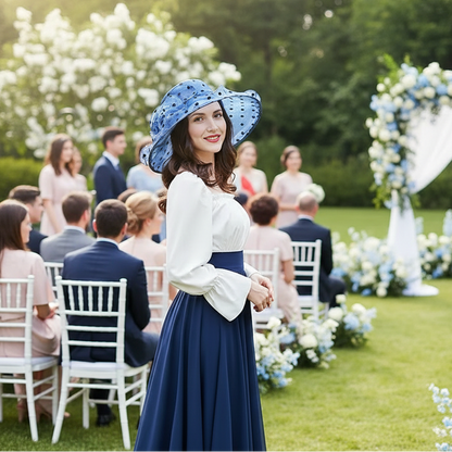 Polka Dot Wide Brim Sun Hats